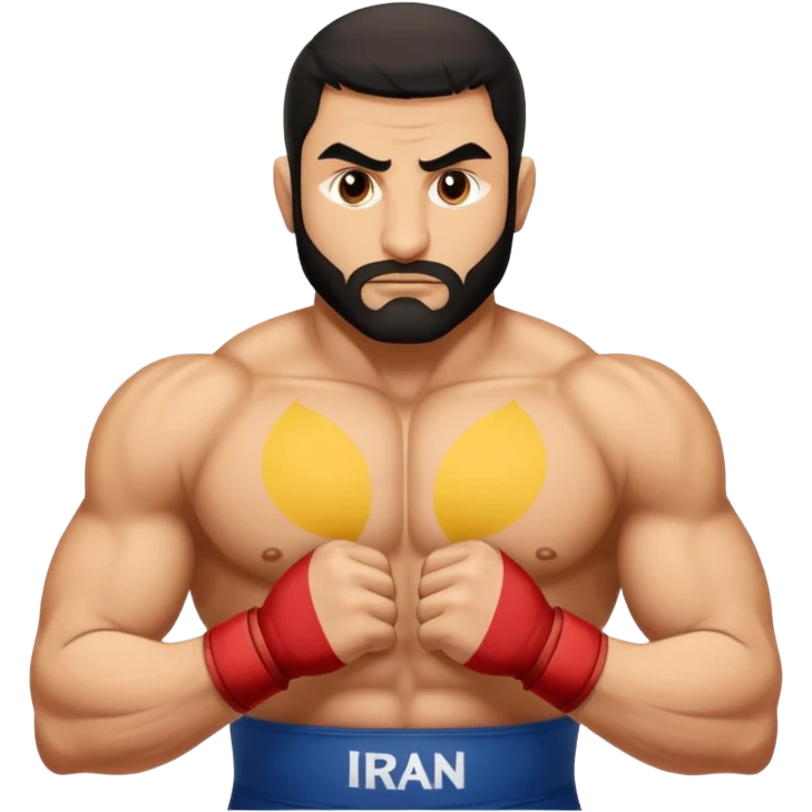 Gholam reza takhti behind the word Iran wrestling emoji