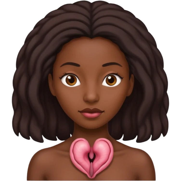 A black woman anatomically correct vagina emoji