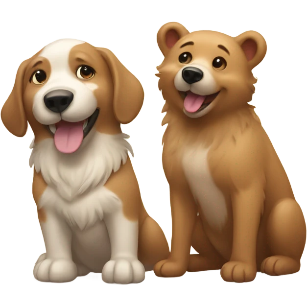 Happy puppy and bear emoji