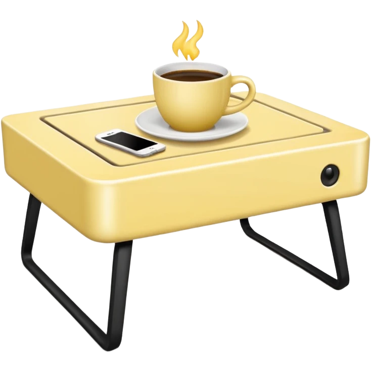 light yellow coffe table, coffee on top
 emoji