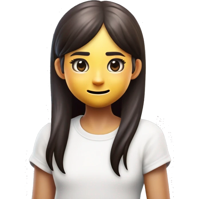 girl saying "uhmm" emoji