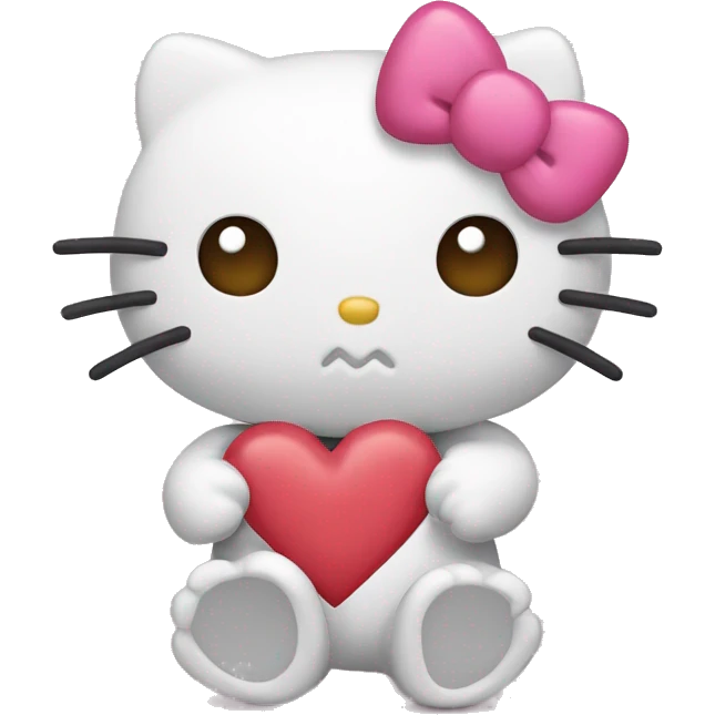 hello kitty with heart emoji