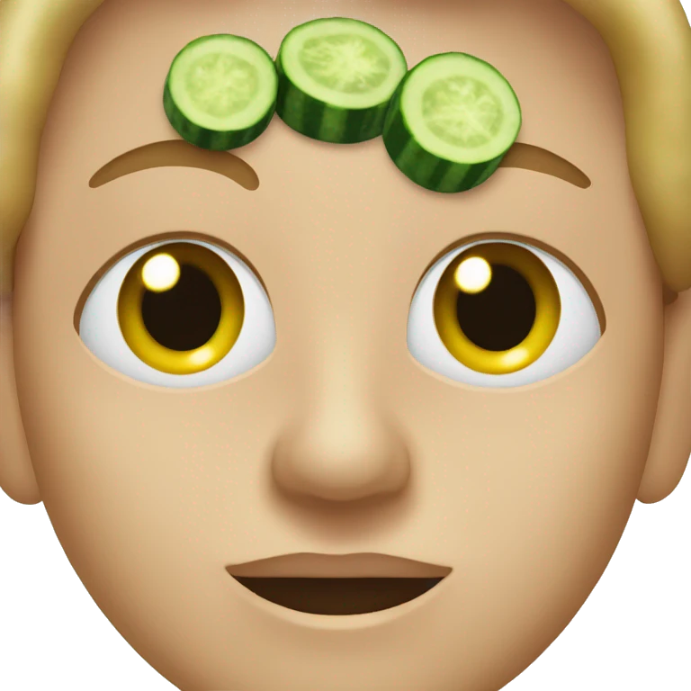 person with cucumbers on eyes emoji