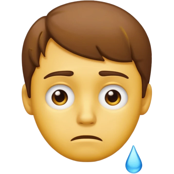 a sad yellow male emoji with brown hair emoji