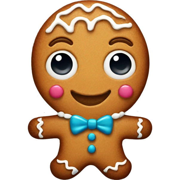 Cute gingerbread man emoji