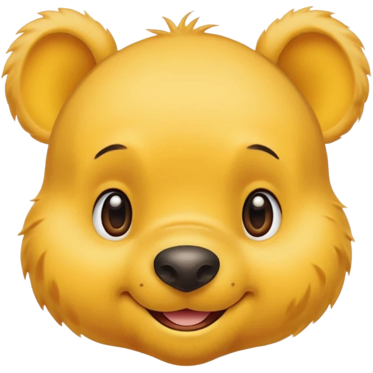 make a cute winee the pooh emoji only one pair of eye brows and only the face no body and no shirt and no being naked no fair emoji