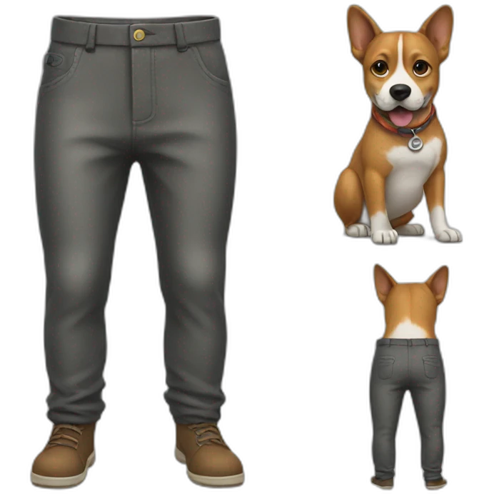 Dog wearing trousers emoji