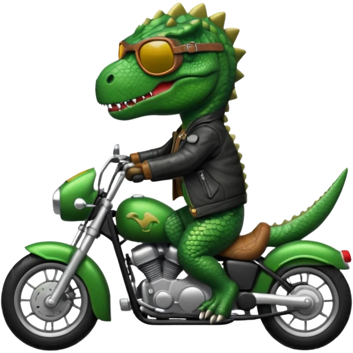 Dinosaure qui fait de la moto emoji