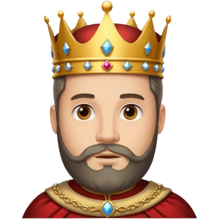 King with crown and beared emoji