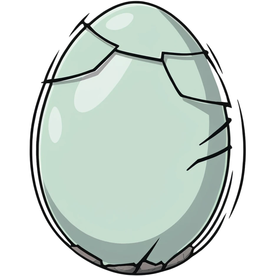 grey stone dragon egg with a crack emoji