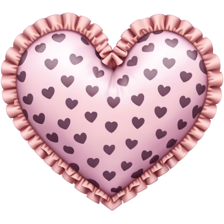 light leopard print heart with light pink ruffle trim emoji