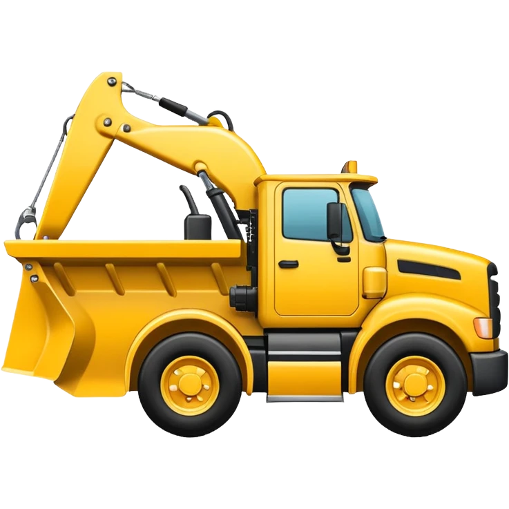 Snowplow truck yellow side view white driver emoji