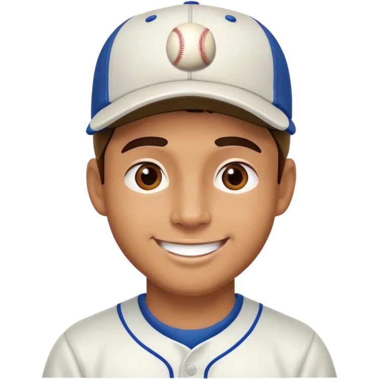 man with a baseball cap, happy face emoji