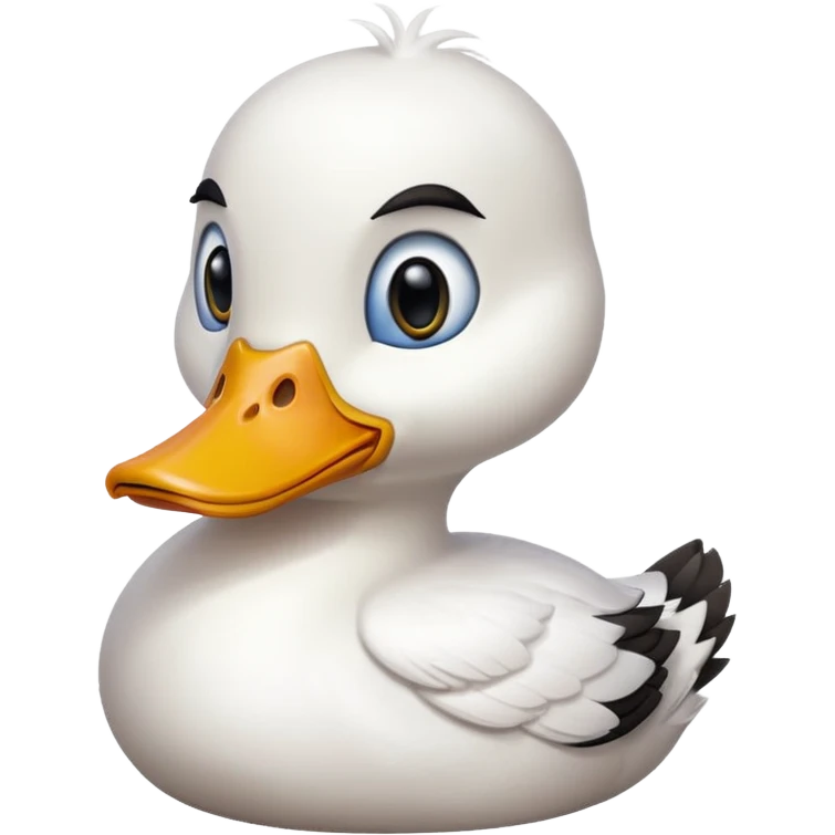 white call duck with yellow beek cute emoji