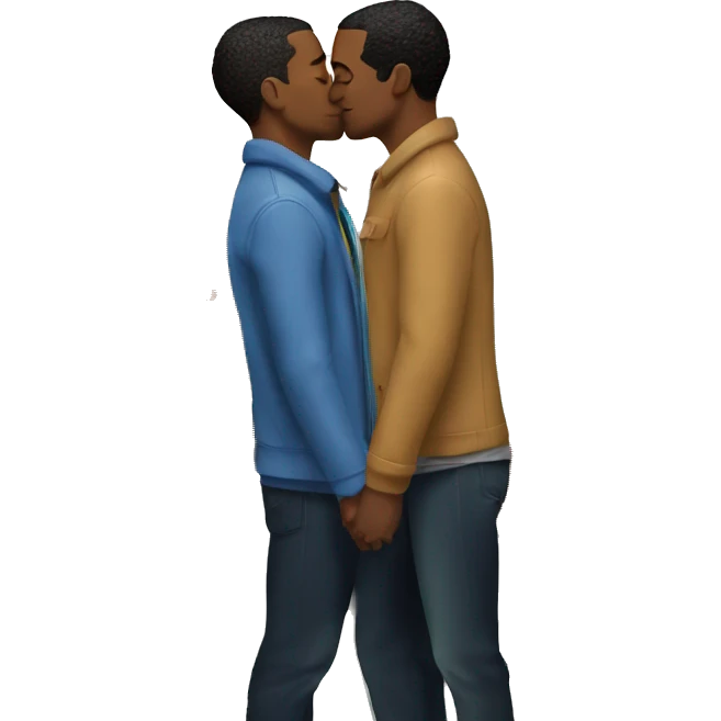 Gay couple kissing at New York streets emoji