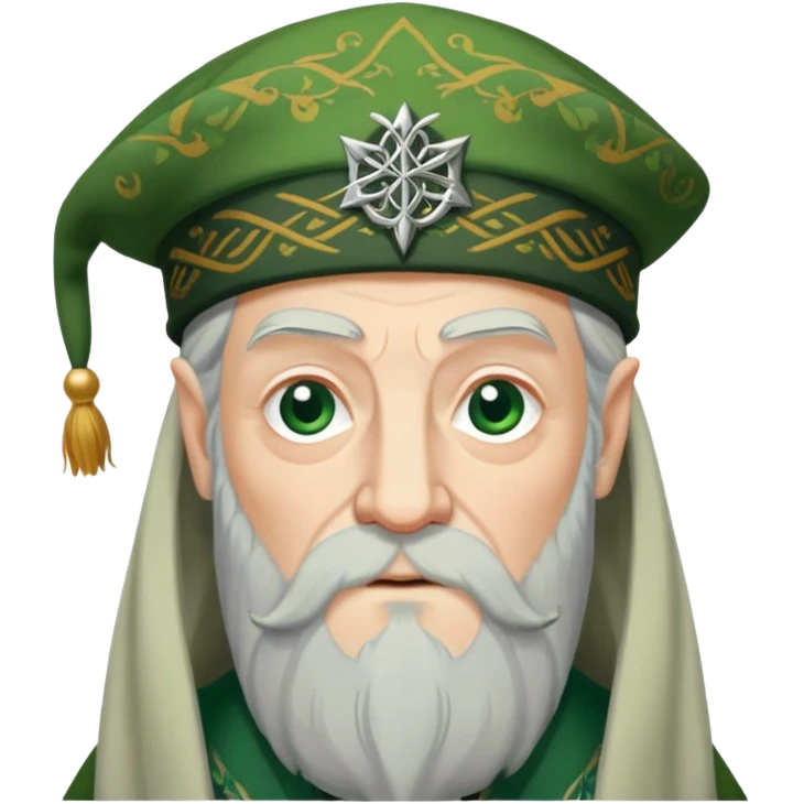 Dumbledore green scotland Tam o'shanter cap with decorative patterns emoji