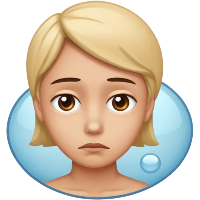 inseguridad corporal: una silueta humana mirando su reflejo con una expresión de duda o tristeza emoji