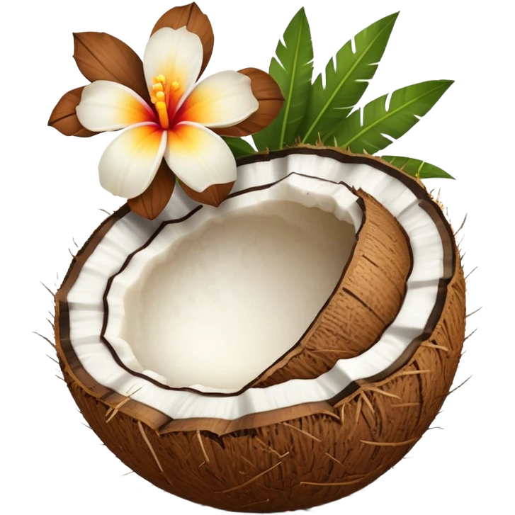 Coconut with flower emoji