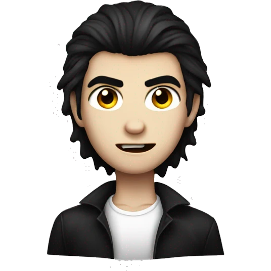 teen boy vampire with dark hair and white shirt emoji