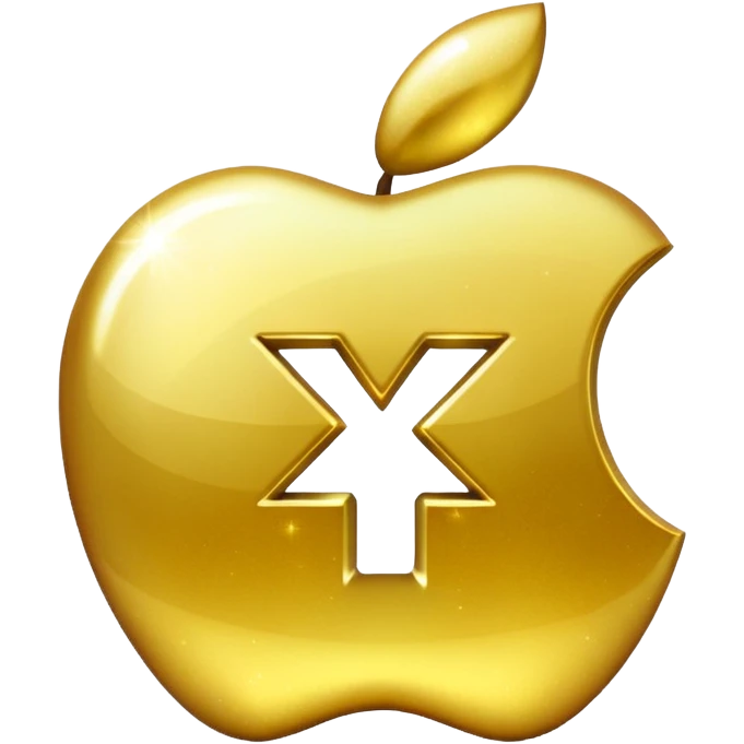 Add a sparkle effect to the gold yuan sign emoji, apple emoji style, no text, just the symbol. emoji