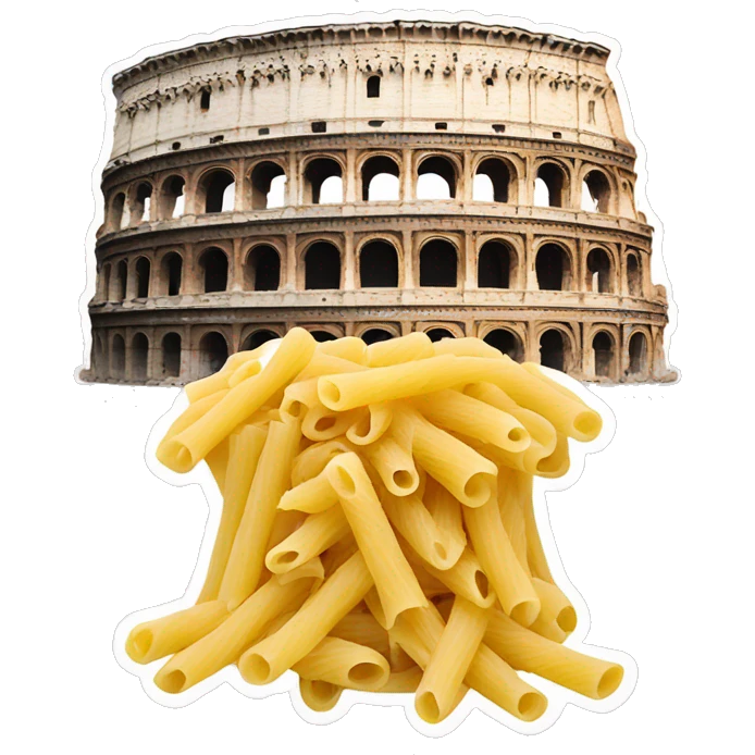 Colosseo with pasta emoji