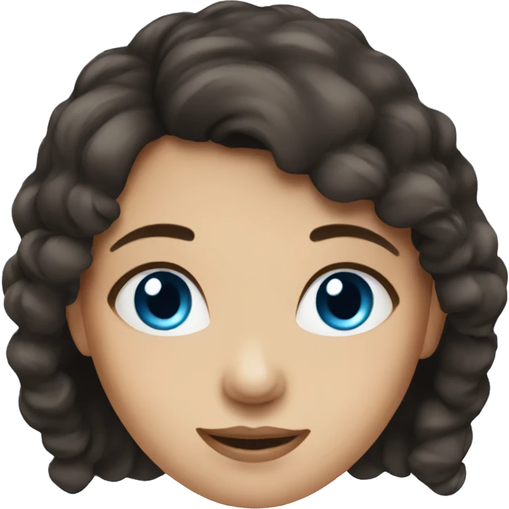 Girl with dark brown hair and blue eyes emoji