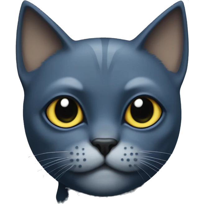 Blue British Short Hair cat in a batman’s mask emoji