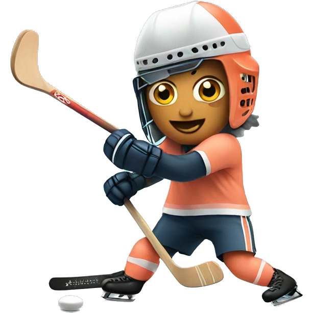 Salmon playing hockey emoji