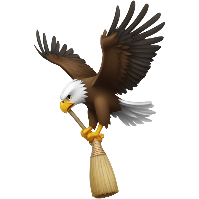 Eagle with kitchen sweep emoji