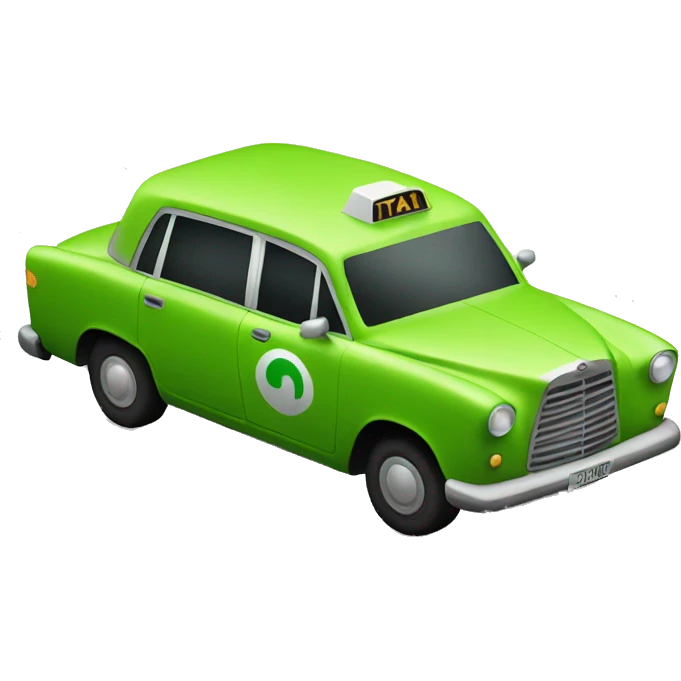 green taxi white roof emoji