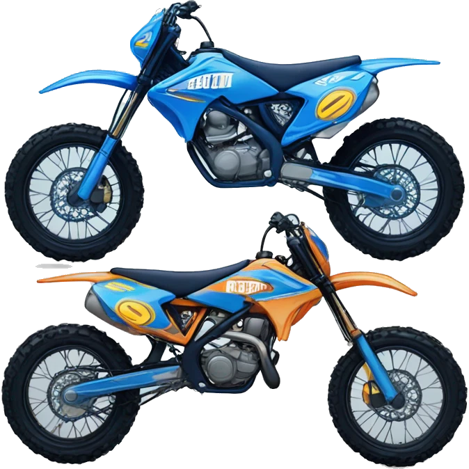 work on creating the emote designs based on the themes
I want them all colourful and with bubble writing
Gio: Blue motocross bike emoji