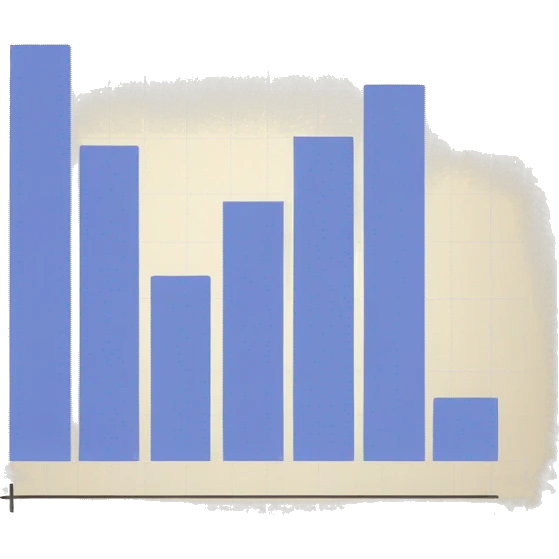 a paper with a bar chart and an upward trend emoji