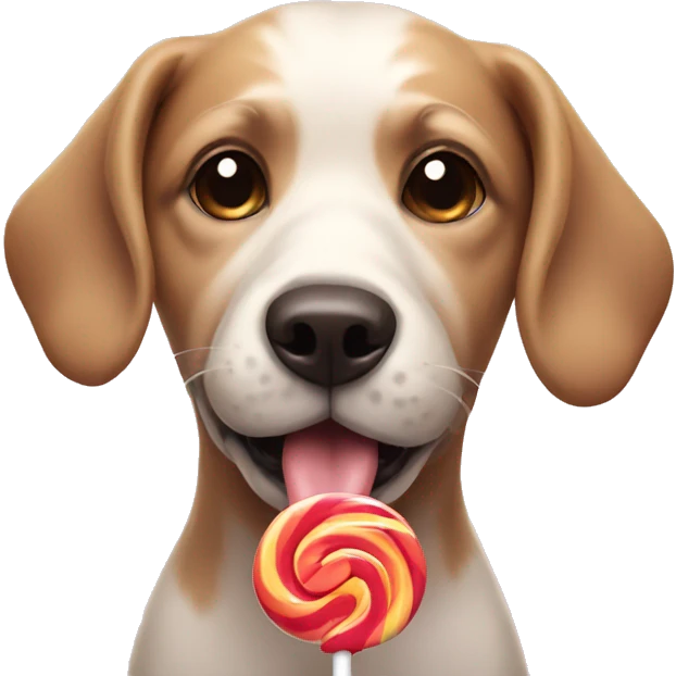 Dog with a lollipop emoji
