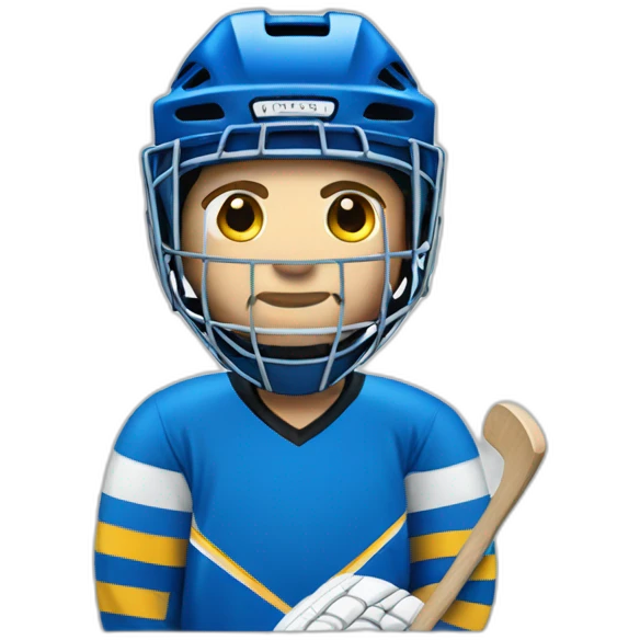 hockey goalie blue emoji