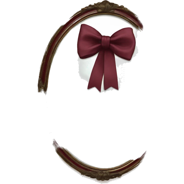  burgundy bow on Vintage mirror emoji