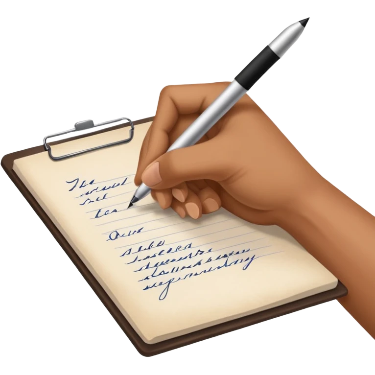 hand with write on the paper emoji