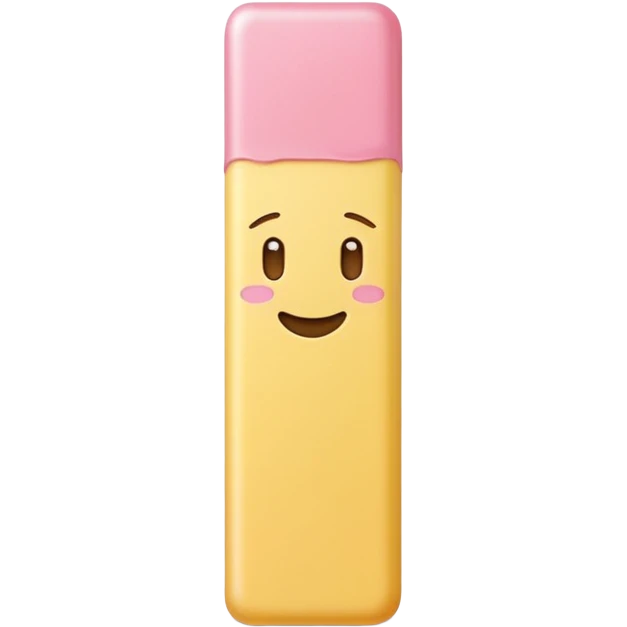 single pastel-colored rectangular gum stick or square tablet with smooth slightly glossy coating, no wrapper, soft lighting, subtle shadows, emoji scale emoji