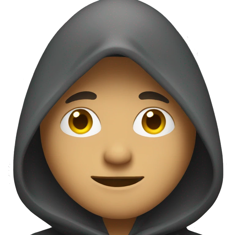 Man wearing a hood covering his face emoji
