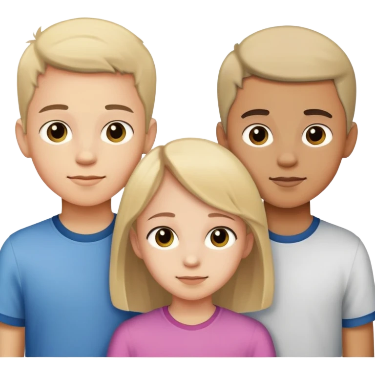 two teenage boy brothers with their 10-year-old sister emoji