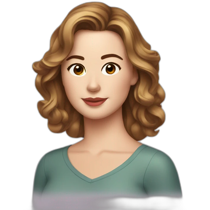 Emily VanCamp, brown wavy hair with cel emoji