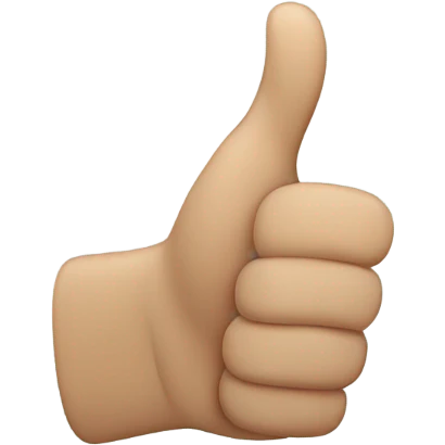 Thumbs up with long thumb emoji