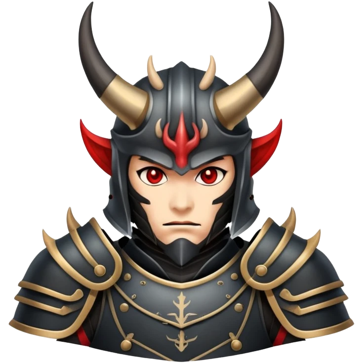 Devil samurai with horns and armor emoji
