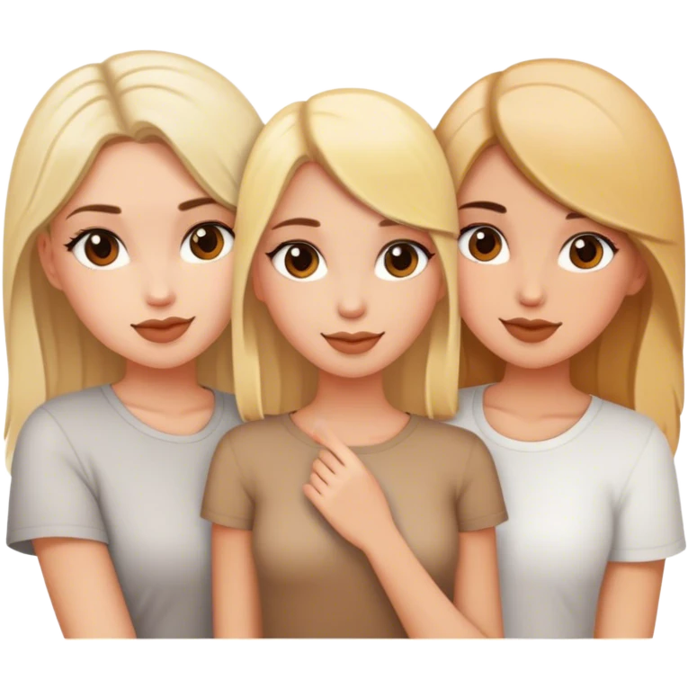 3 girls. 2 blonde 1 brunette. Besties emoji