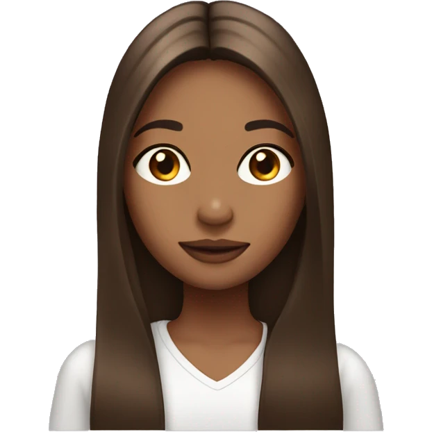 brown straight middle part hair girl emoji