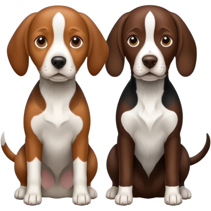 beagle and german shorthaired pointer side by side emoji