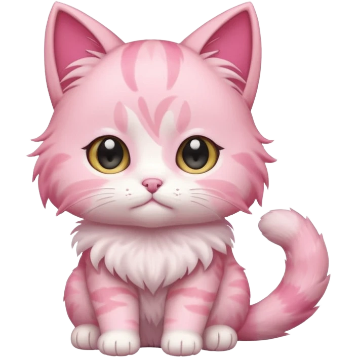 chibi anime pink cat with booty to the screen emoji