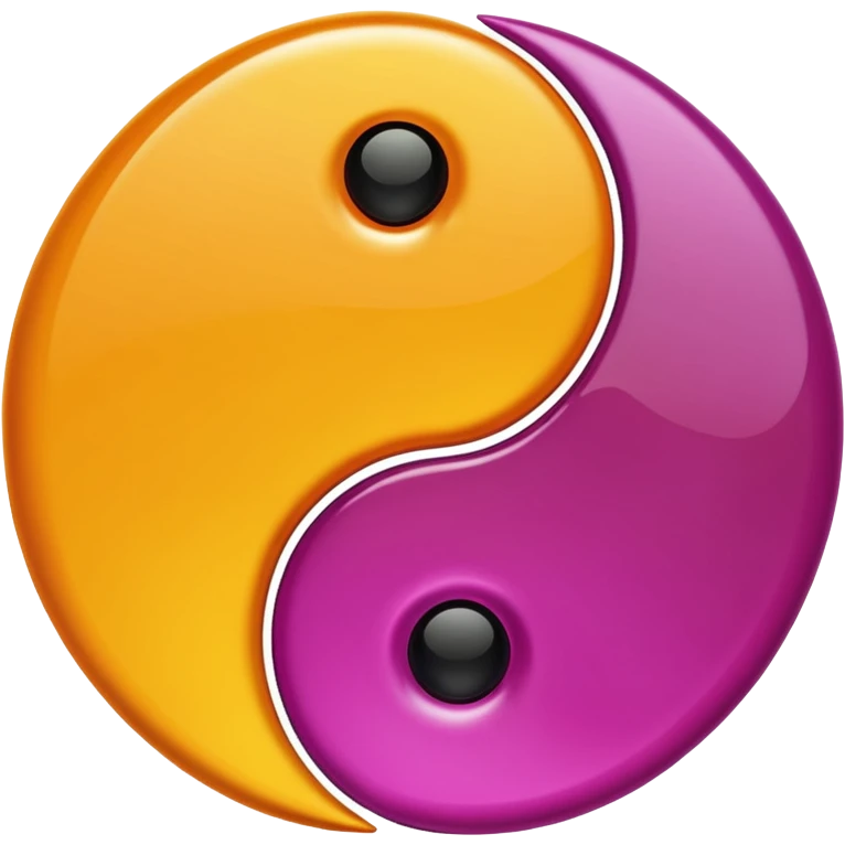 Yin Yang amber and magenta emoji