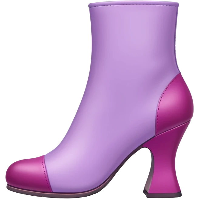 lilac colored boot with magenta heel and toe cover emoji