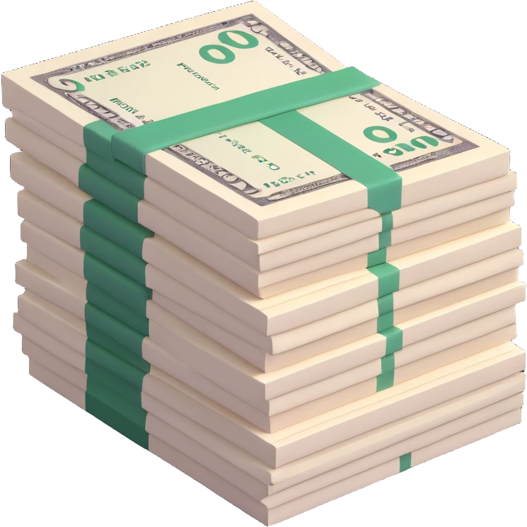 stack of paper bills currency emoji