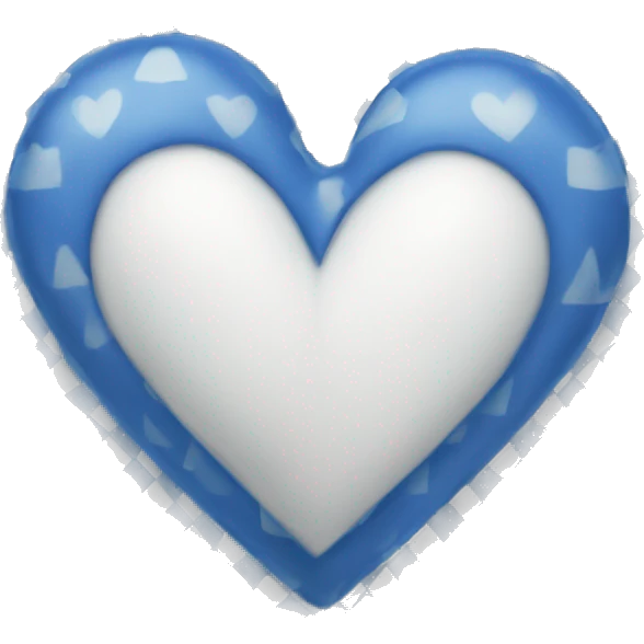 A blue and white checkered heart emoji